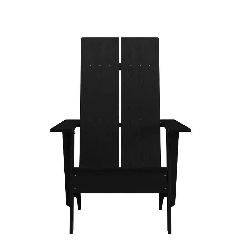 Merrick Lane Modern 2 Slat Back All-Weather Poly Resin Wood Adirondack Chair