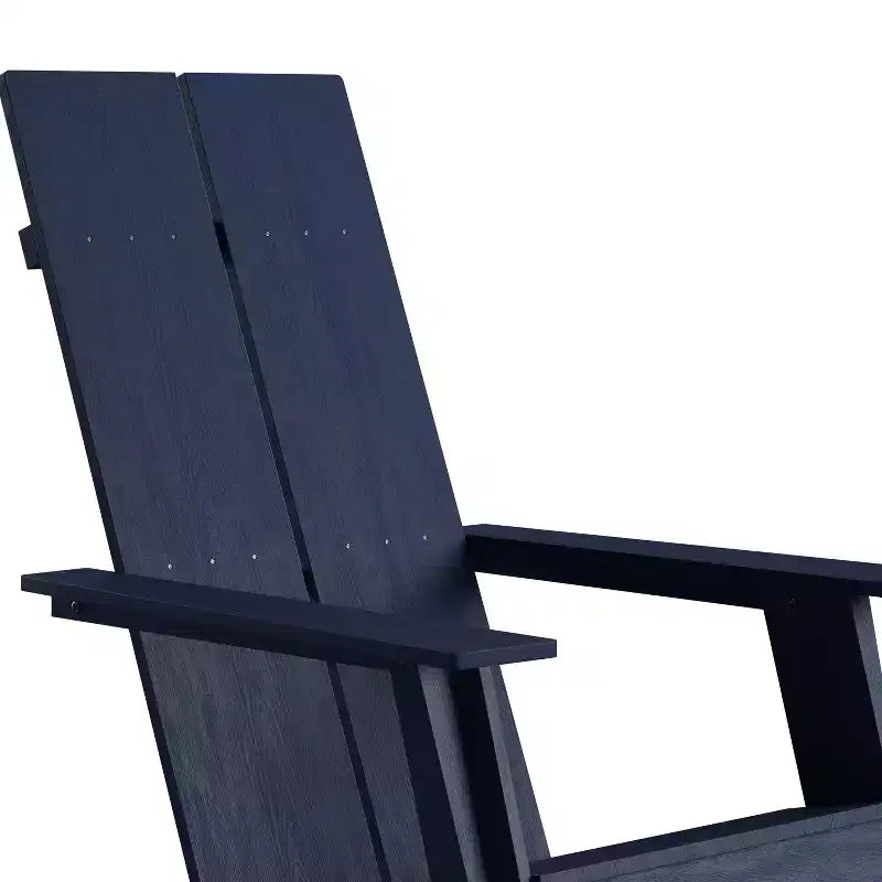 Merrick Lane Modern 2 Slat Back All-Weather Poly Resin Wood Adirondack Chair