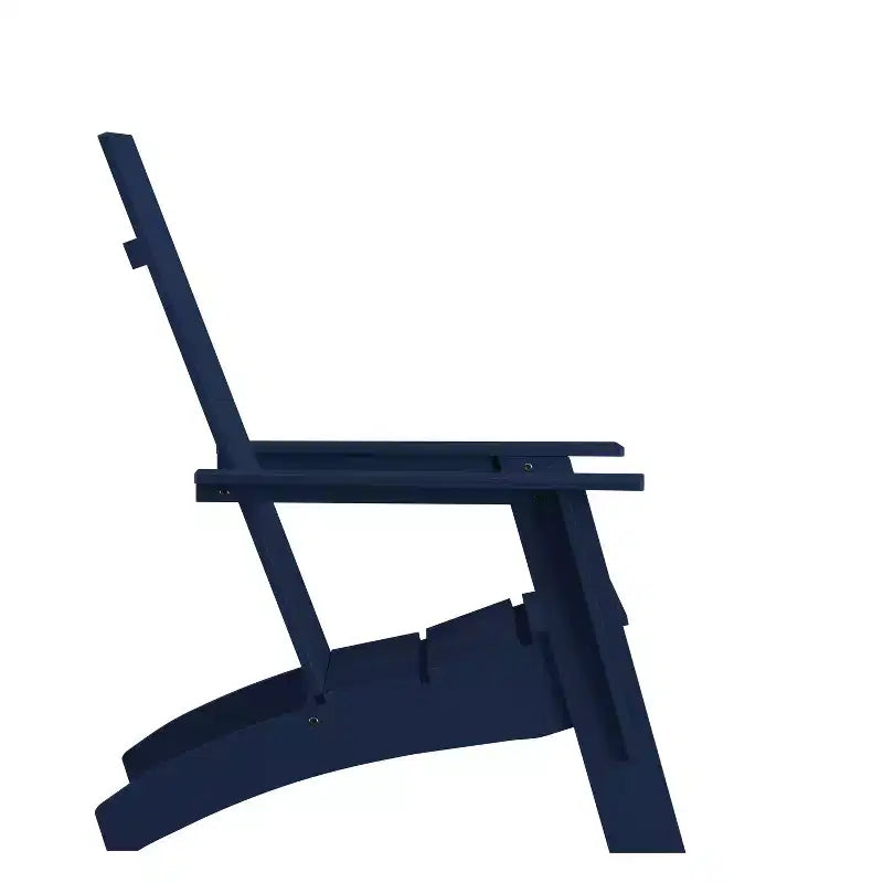 Merrick Lane Modern 2 Slat Back All-Weather Poly Resin Wood Adirondack Chair