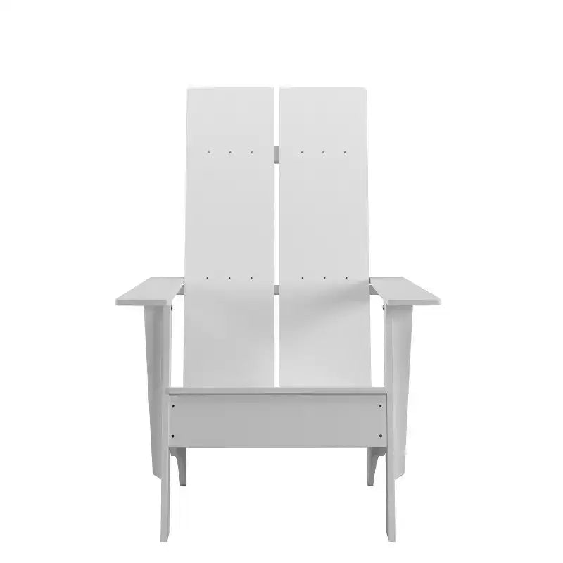 Merrick Lane Modern 2 Slat Back All-Weather Poly Resin Wood Adirondack Chair