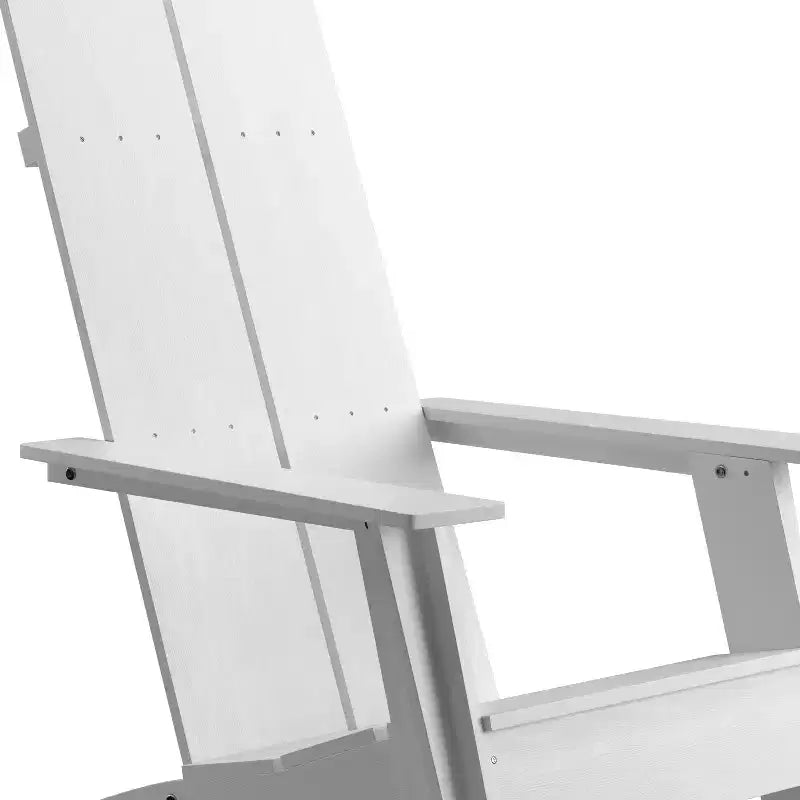 Merrick Lane Modern 2 Slat Back All-Weather Poly Resin Wood Adirondack Chair