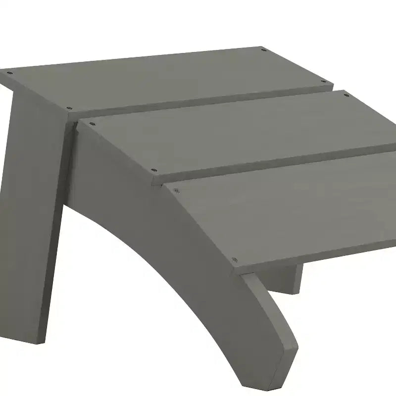 Merrick Lane Modern All-Weather Poly Resin Wood Adirondack Ottoman Foot Rest