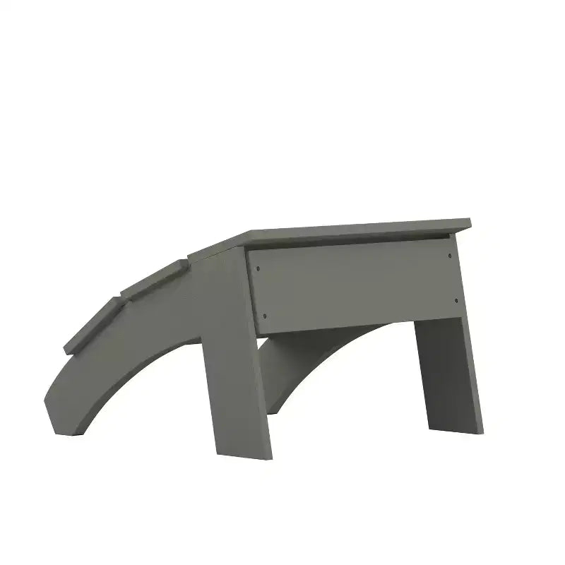 Merrick Lane Modern All-Weather Poly Resin Wood Adirondack Ottoman Foot Rest
