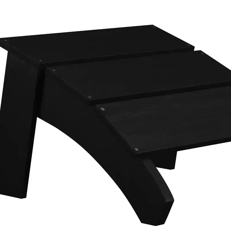 Merrick Lane Modern All-Weather Poly Resin Wood Adirondack Ottoman Foot Rest