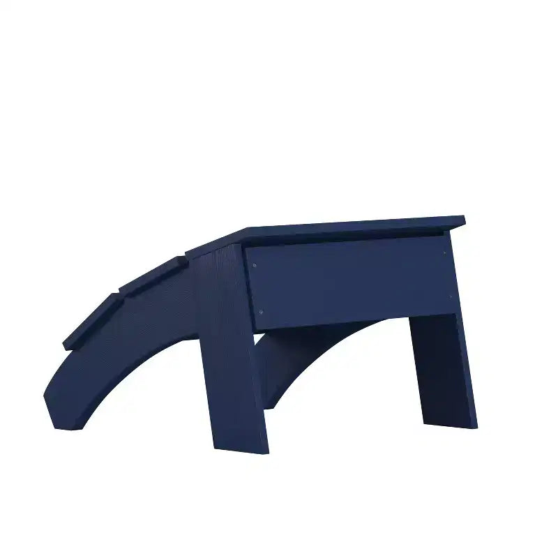 Merrick Lane Modern All-Weather Poly Resin Wood Adirondack Ottoman Foot Rest