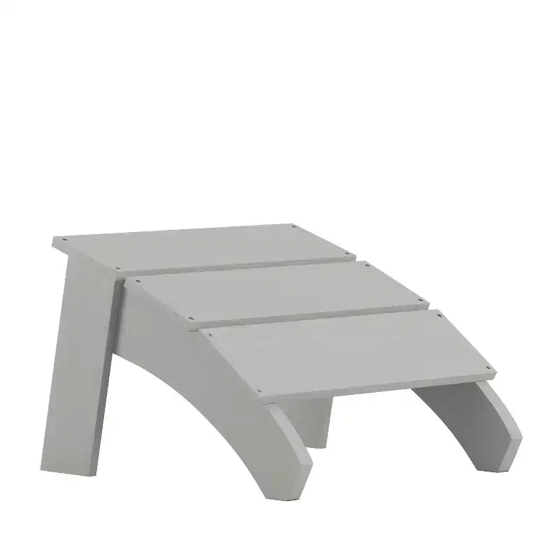 Merrick Lane Modern All-Weather Poly Resin Wood Adirondack Ottoman Foot Rest