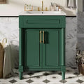 24 Bathroom Vanity with Ceramic Sink, Shaker Cabinet, 2 Soft-Close Doors, Solid Wood Frame for Small Bathroom or Powder Room