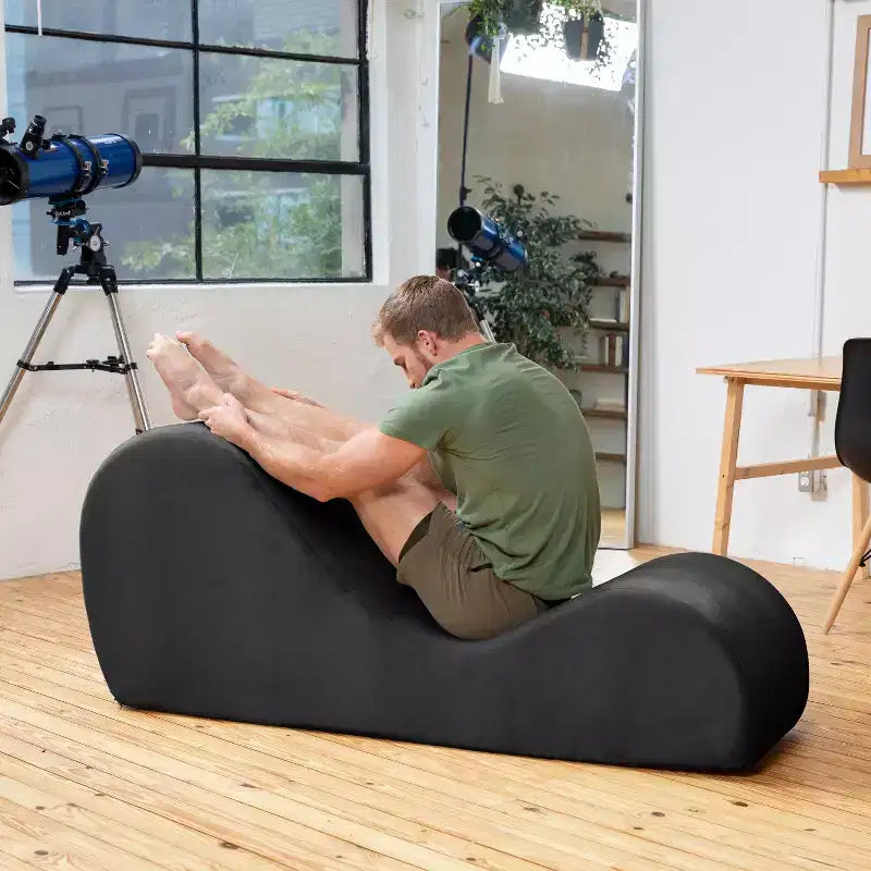 Avana Sleek Chaise Longue pour le yoga – Fabriquée aux États-Unis – Idéale pour les étirements, la relaxation, l'exercice et plus encore, 60D x 18W x 26H pouces, Gris clair