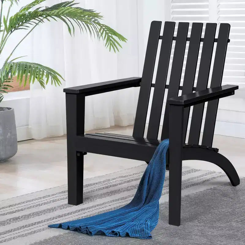 Costway Patio Adirondack Chair Acacia Wood Lounge Armrest Garden Deck White\Black\Gray