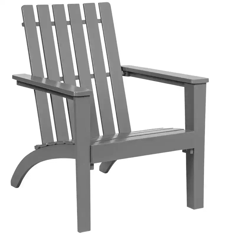 Costway Patio Adirondack Chair Acacia Wood Lounge Armrest Garden Deck White\Black\Gray