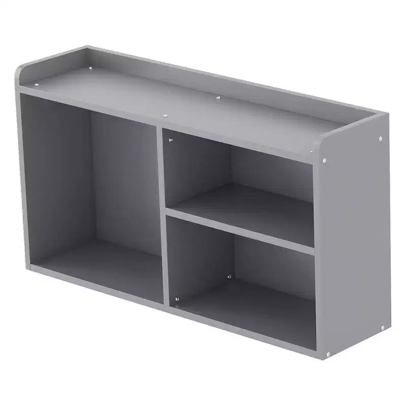 Whisen Twin Size Low Loft Bed Frame for Kids with Slide, Movable Bookshelf Storage, Guardrails, Low Loft Bed Frame