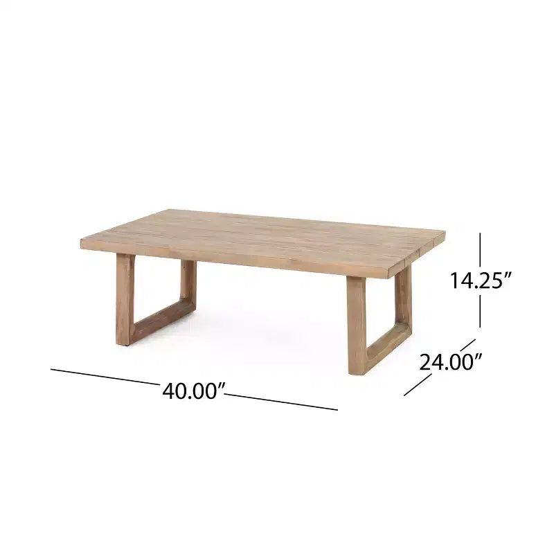 Acacia Wood Patio Furniture Set, Outdoor Conversation Set with Coffee Table and Soft Cushions for Backyard, Porch, and Balcony, Beige - Merax