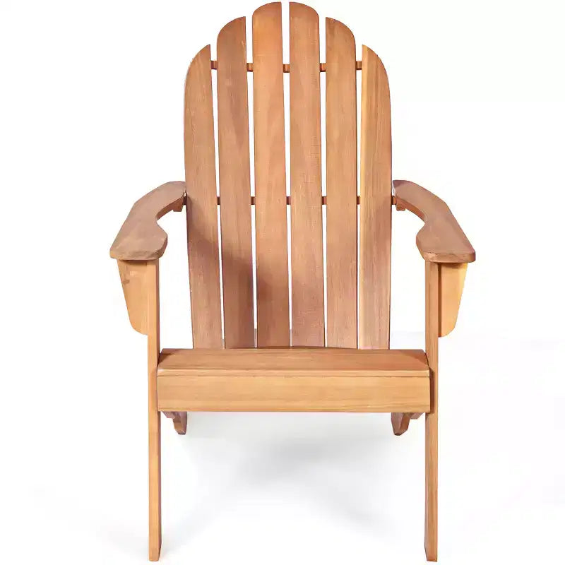 Costway Outdoor Adirondack Chair Solid Wood sturdy Patio Garden Furniture GrayNaturalWhite