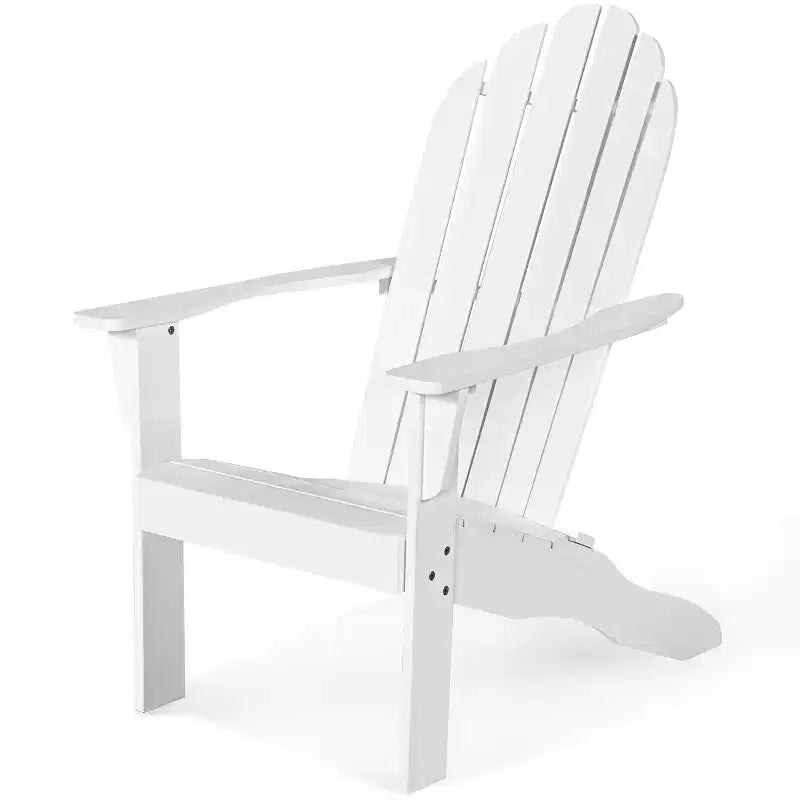Costway Outdoor Adirondack Chair Solid Wood sturdy Patio Garden Furniture GrayNaturalWhite