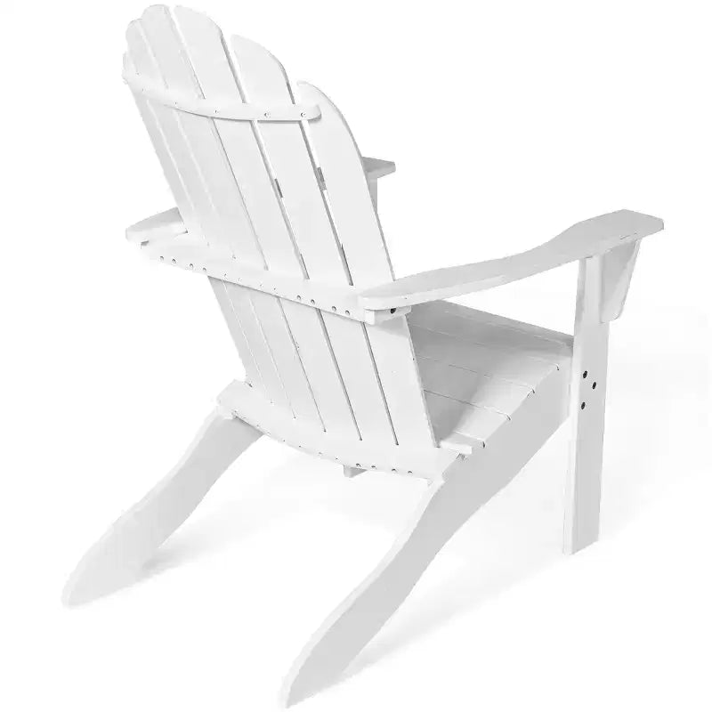 Costway Outdoor Adirondack Chair Solid Wood sturdy Patio Garden Furniture GrayNaturalWhite