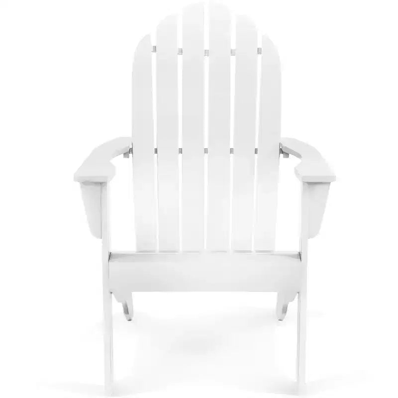 Costway Outdoor Adirondack Chair Solid Wood sturdy Patio Garden Furniture GrayNaturalWhite
