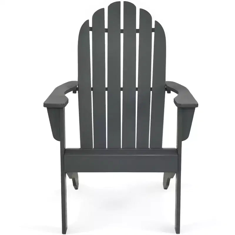 Costway Outdoor Adirondack Chair Solid Wood sturdy Patio Garden Furniture GrayNaturalWhite