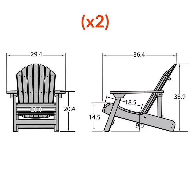 Hamilton 2pk Folding & Reclining Adirondack Chairs - highwood
