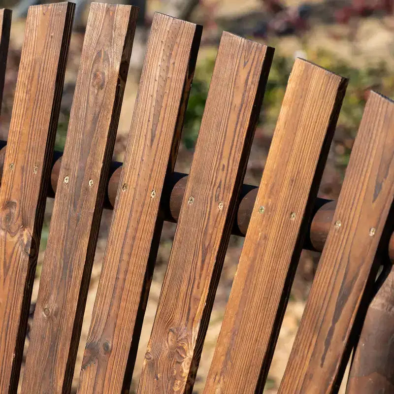 Outsunny Outdoor Adirondack Rocking Chair with Log Slatted Design, 2-Seat Patio Wooden Rocker Loveseat with High Back for Lawn Backyard Garden