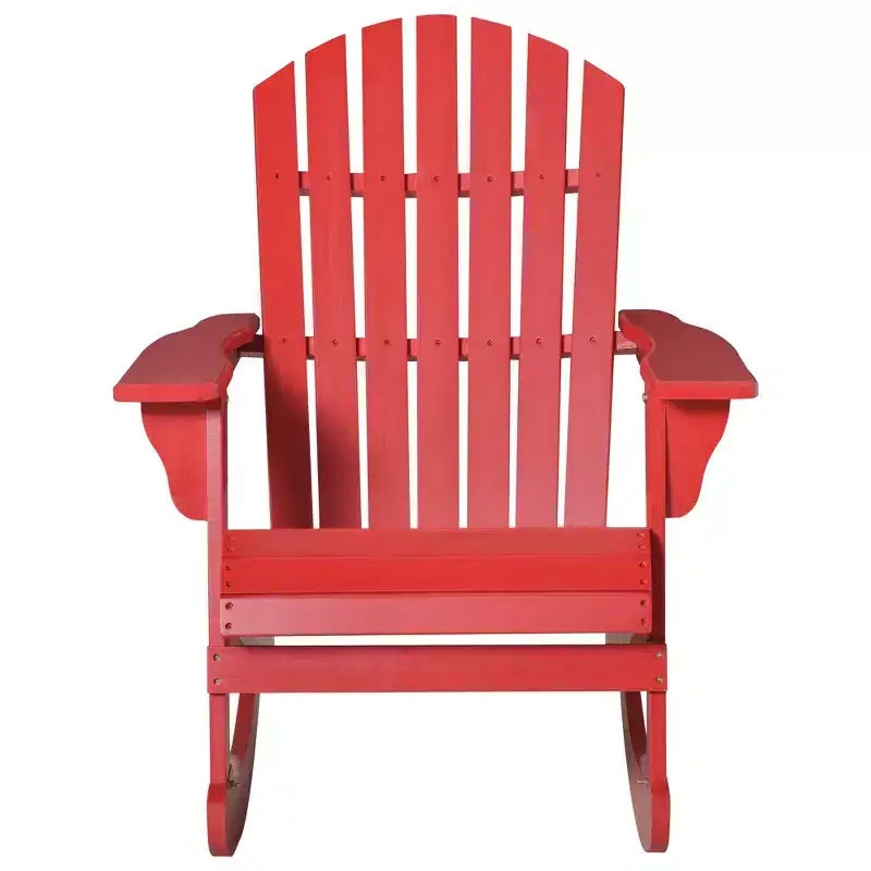 Outsunny Rustic Wooden Adirondack Rocking Chair Outdoor Lounge Chair Fire Pit Seating with Slatted Wooden Design for Patio, Backyard
