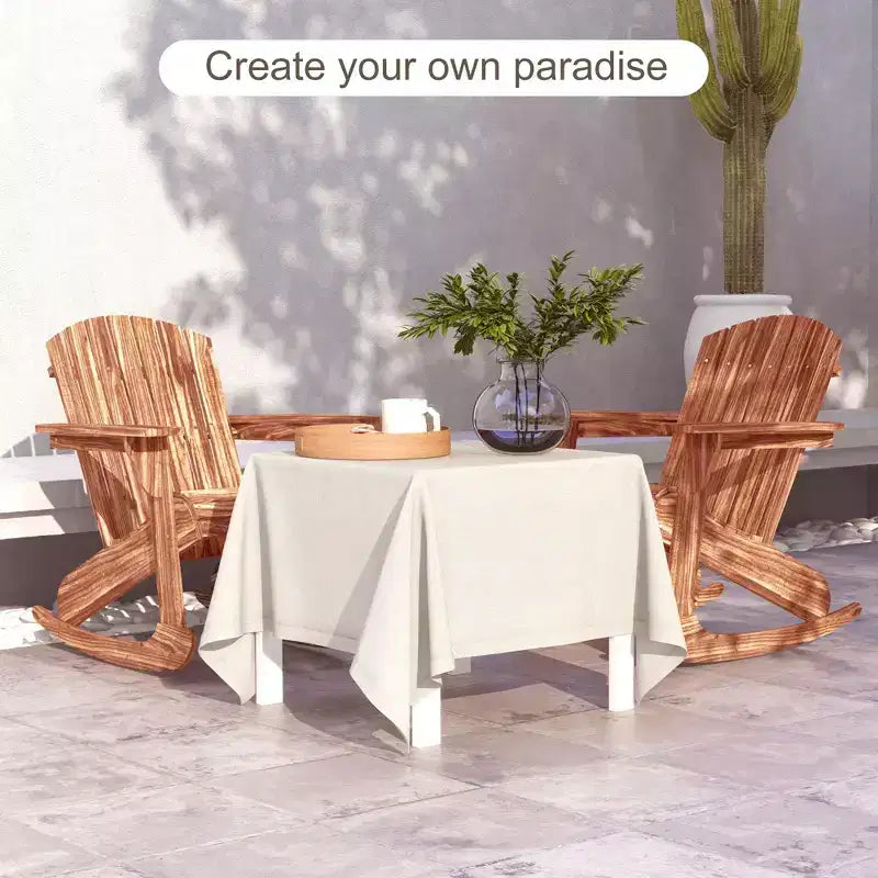 Outsunny Rustic Wooden Adirondack Rocking Chair Outdoor Lounge Chair Fire Pit Seating with Slatted Wooden Design for Patio, Backyard