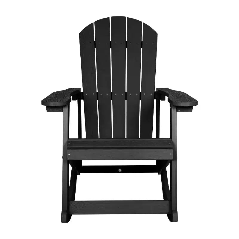 Flash Furniture Savannah All-Weather Poly Resin Wood Adirondack Rocking Chair with Rust Resistant Stainless Steel Hardware