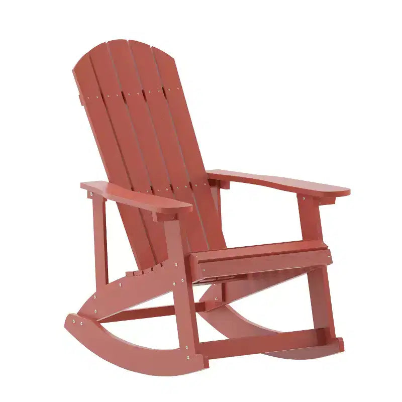 Flash Furniture Savannah All-Weather Poly Resin Wood Adirondack Rocking Chair with Rust Resistant Stainless Steel Hardware