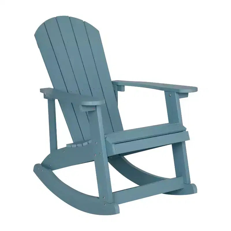 Flash Furniture Savannah All-Weather Poly Resin Wood Adirondack Rocking Chair with Rust Resistant Stainless Steel Hardware