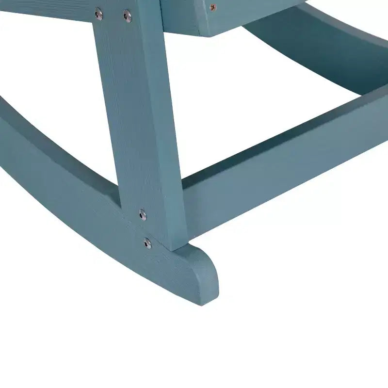 Emma and Oliver Set of 2 Marcy Classic All-Weather Poly Resin Rocking Adirondack Chairs with Stainless Steel Hardware for Year Round Use
