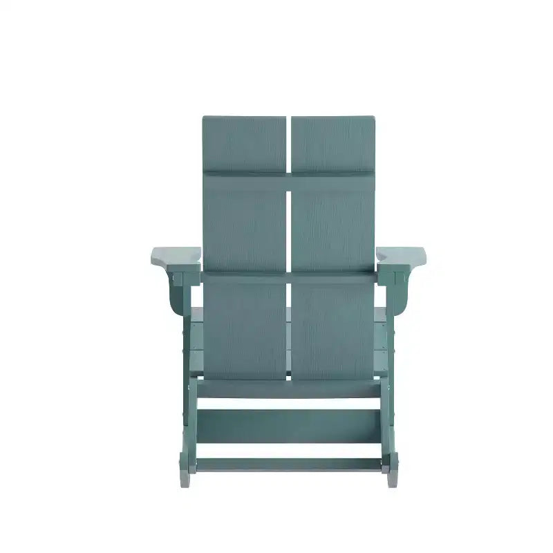 Emma and Oliver Modern All-Weather Poly Resin Adirondack Rocking Chair for Indoor/Outdoor Use