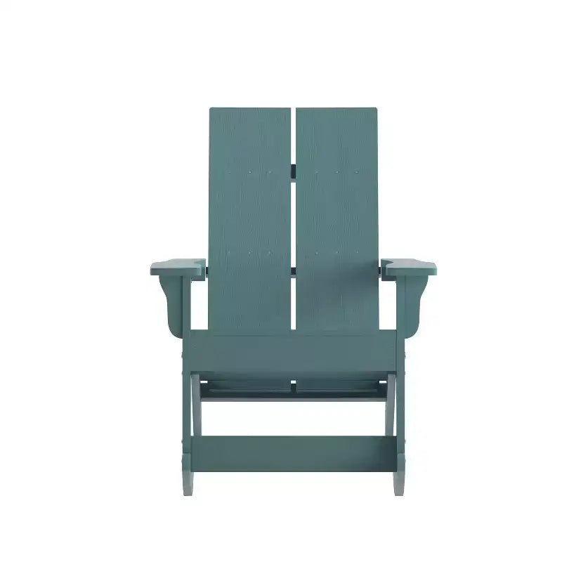 Emma and Oliver Modern All-Weather Poly Resin Adirondack Rocking Chair for Indoor/Outdoor Use