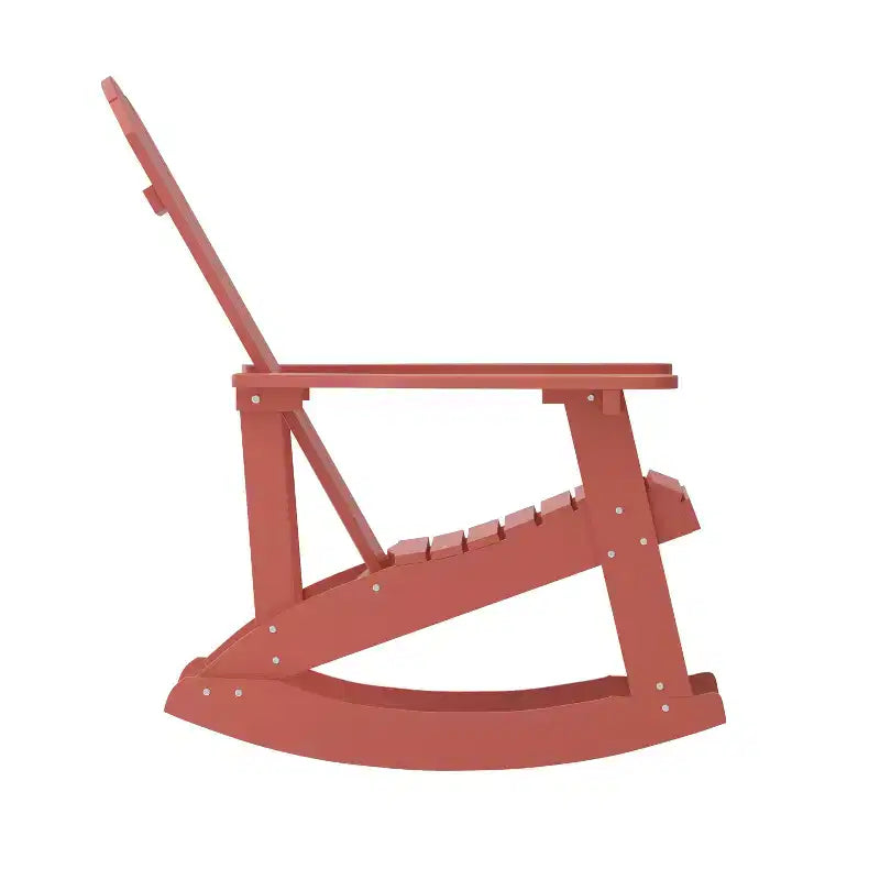Merrick Lane All-Weather Polyresin Adirondack Rocking Chair with Vertical Slats