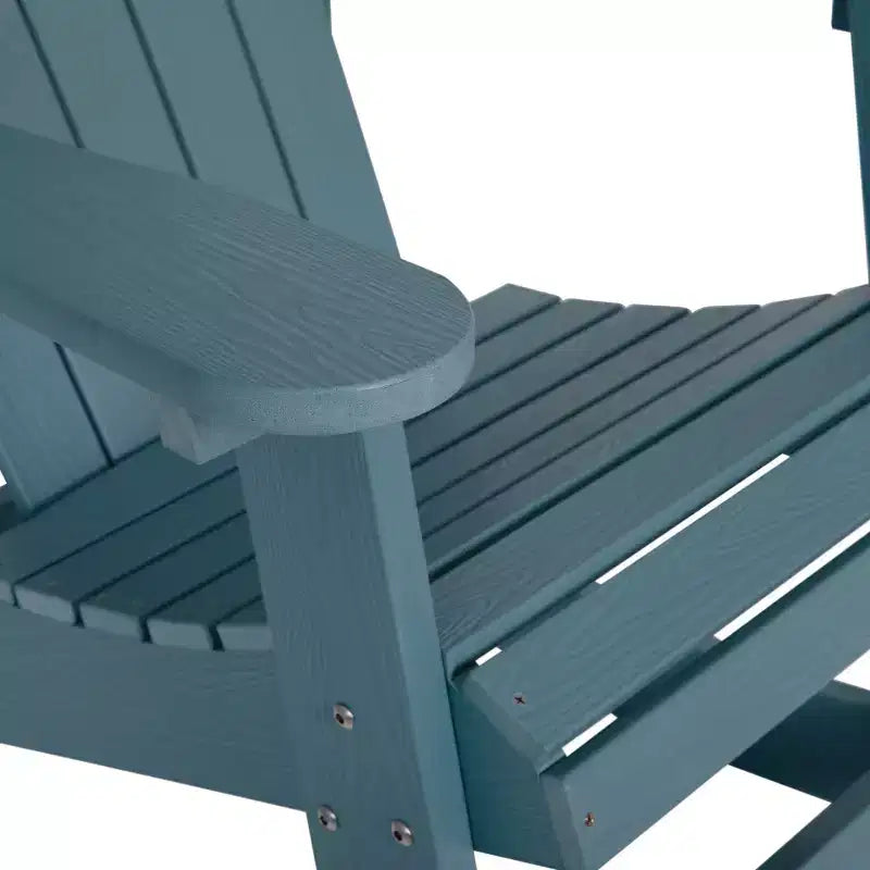 Merrick Lane All-Weather Polyresin Adirondack Rocking Chair with Vertical Slats