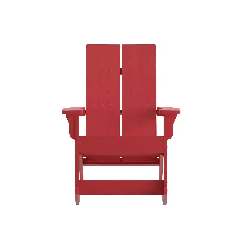 Merrick Lane Wellington UV Treated All-Weather Polyresin Adirondack Rocking Chair for Patio, Sunroom, Deck and More