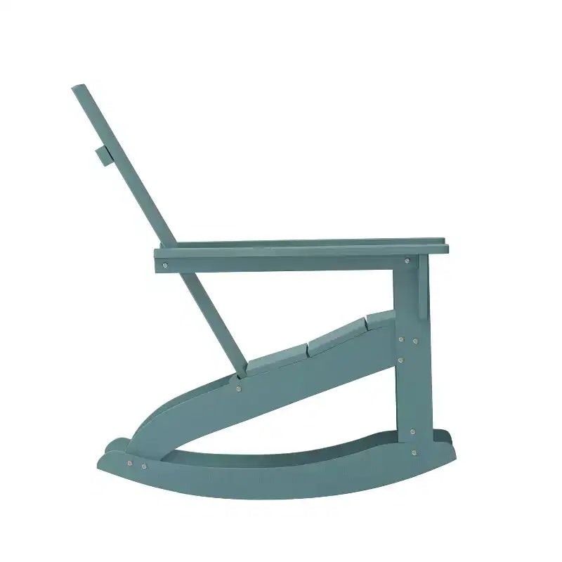 Merrick Lane Wellington UV Treated All-Weather Polyresin Adirondack Rocking Chair for Patio, Sunroom, Deck and More