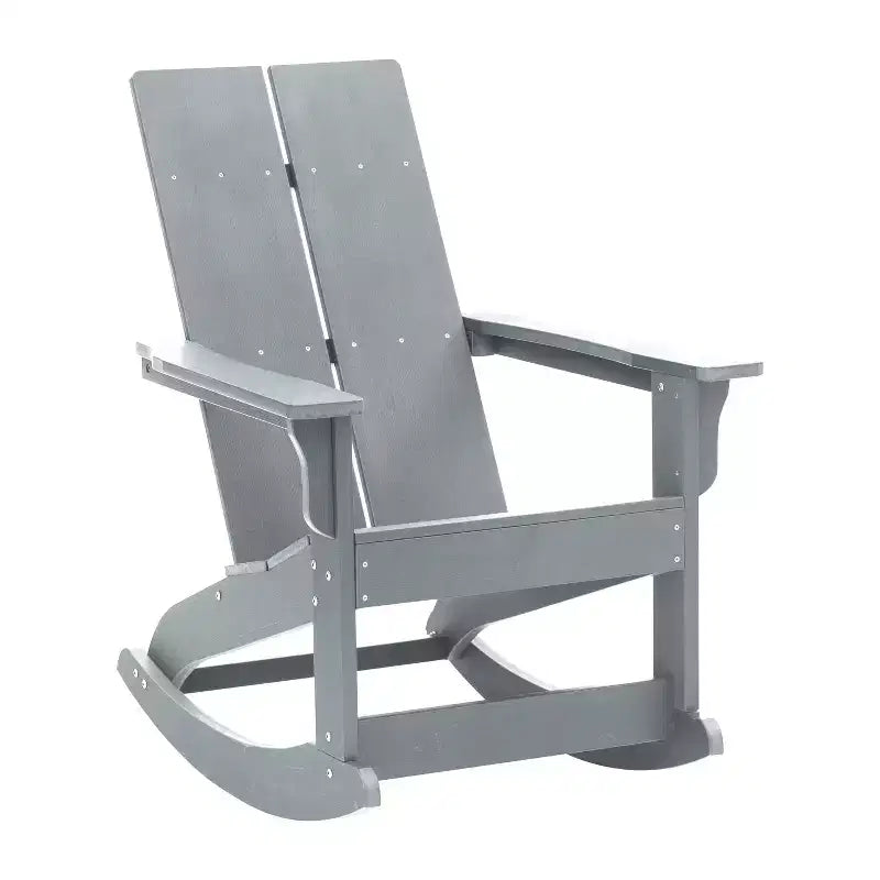 Merrick Lane Wellington UV Treated All-Weather Polyresin Adirondack Rocking Chair for Patio, Sunroom, Deck and More