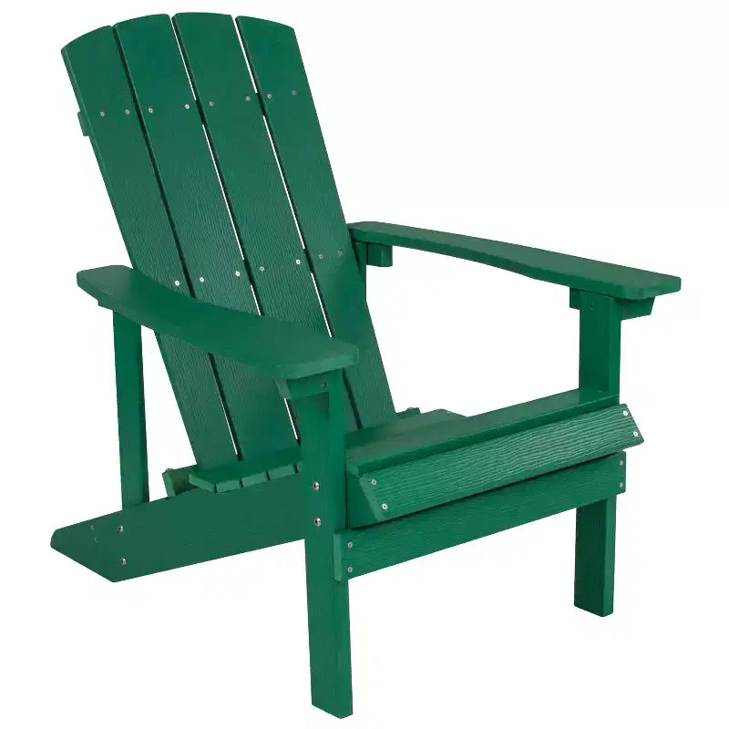 Merrick Lane Ayala 5 Piece Outdoor Leisure Set with Set of 4 Poly Resin Adirondack Chairs and Star and Moon Iron Fire Pit