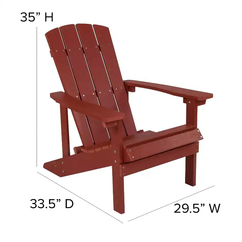 Merrick Lane Ayala 5 Piece Outdoor Leisure Set with Set of 4 Poly Resin Adirondack Chairs and Star and Moon Iron Fire Pit
