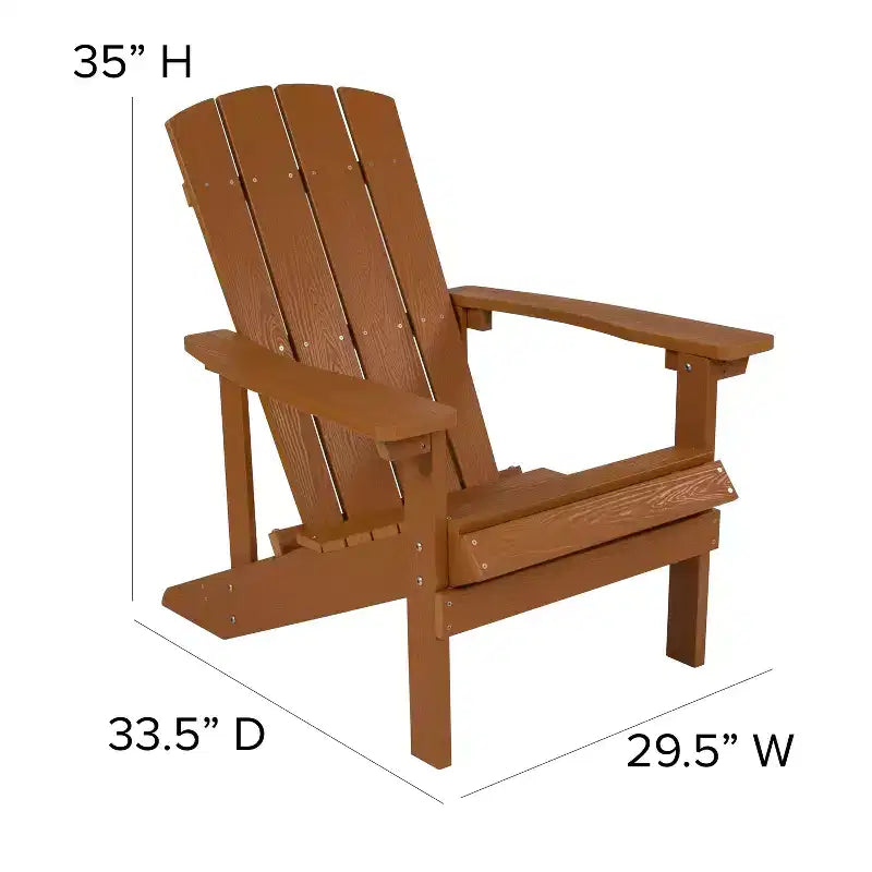 Merrick Lane Ayala 5 Piece Outdoor Leisure Set with Set of 4 Poly Resin Adirondack Chairs and Star and Moon Iron Fire Pit