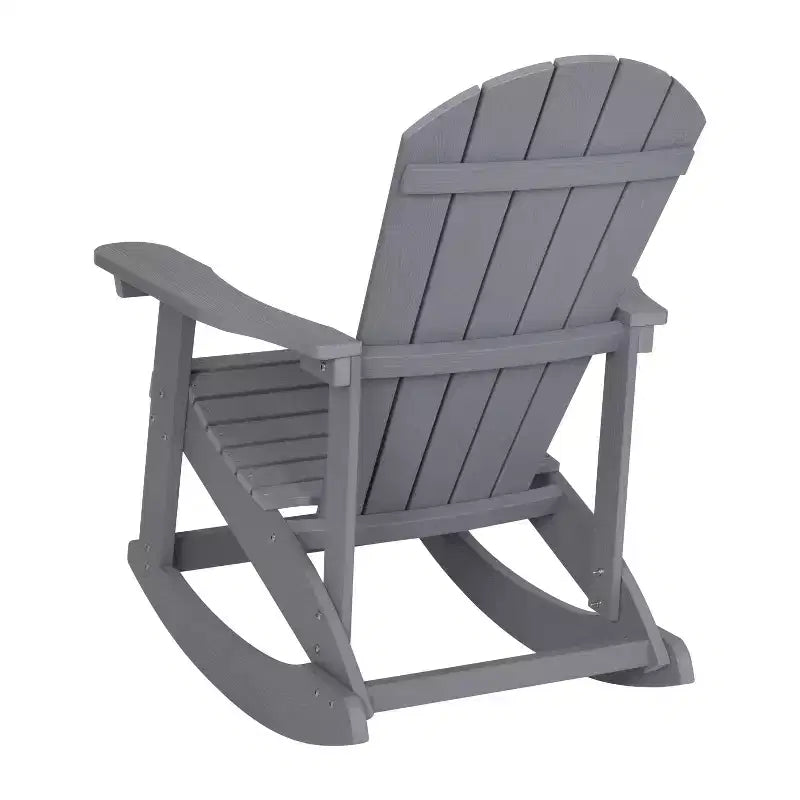 Merrick Lane Set of 2 All-Weather Polyresin Adirondack Rocking Chair with Vertical Slats