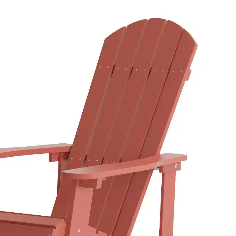 Merrick Lane Set of 2 All-Weather Polyresin Adirondack Rocking Chair with Vertical Slats