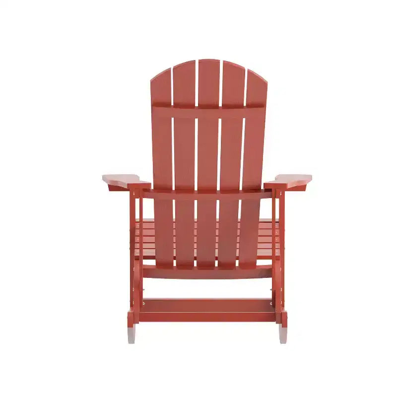 Merrick Lane Set of 2 All-Weather Polyresin Adirondack Rocking Chair with Vertical Slats