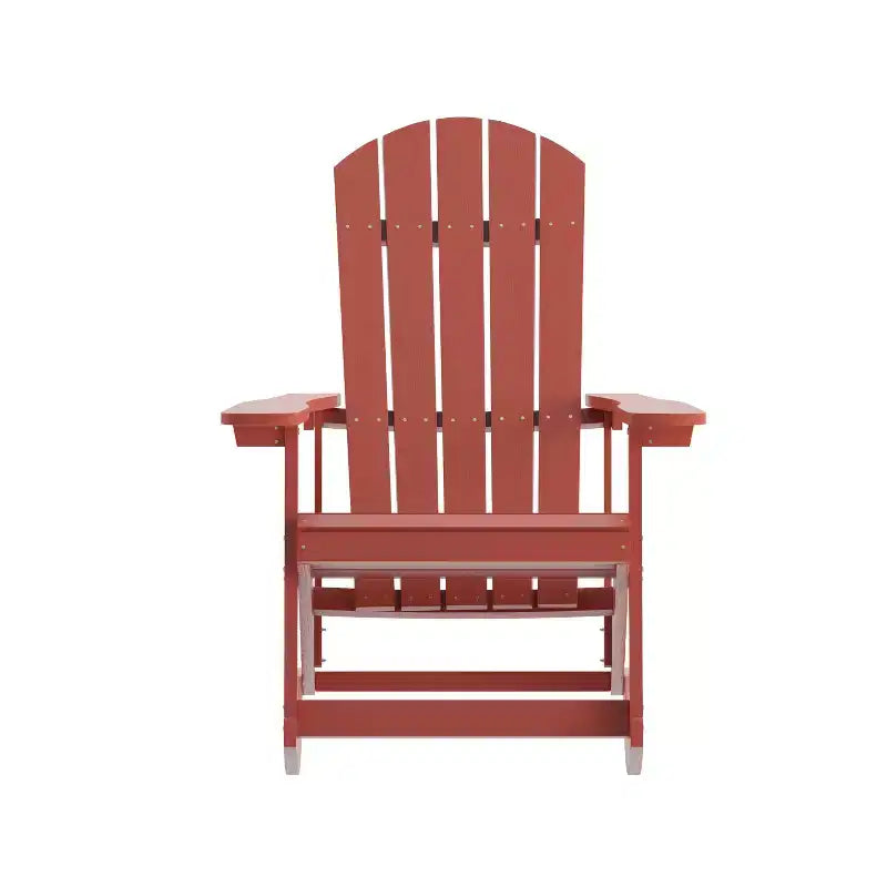 Merrick Lane Set of 2 All-Weather Polyresin Adirondack Rocking Chair with Vertical Slats