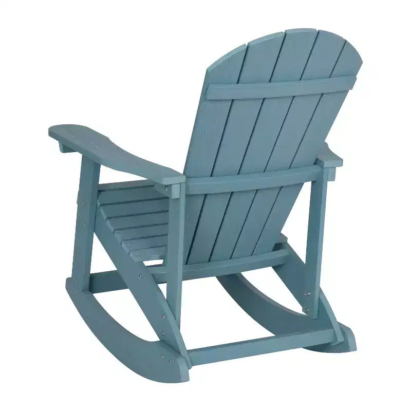 Merrick Lane Set of 2 All-Weather Polyresin Adirondack Rocking Chair with Vertical Slats
