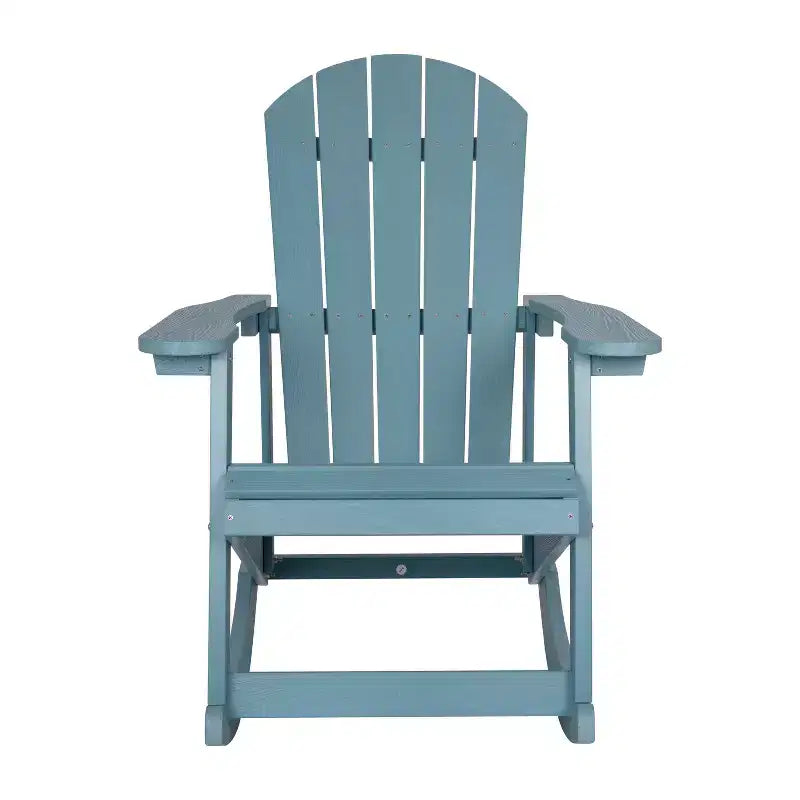Merrick Lane Set of 2 All-Weather Polyresin Adirondack Rocking Chair with Vertical Slats