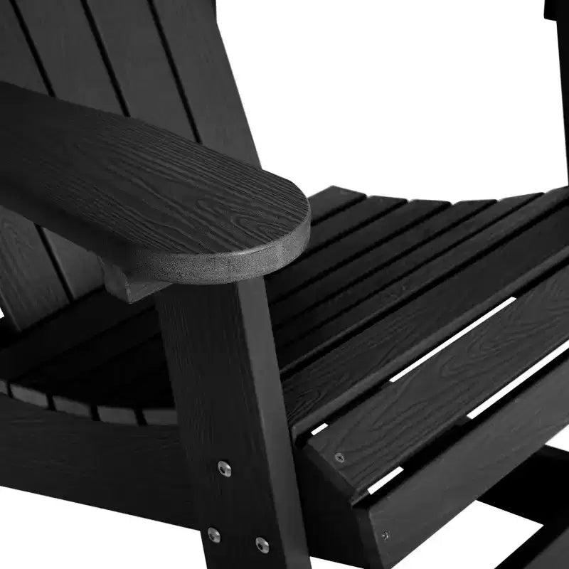 Merrick Lane Set of 2 All-Weather Polyresin Adirondack Rocking Chair with Vertical Slats
