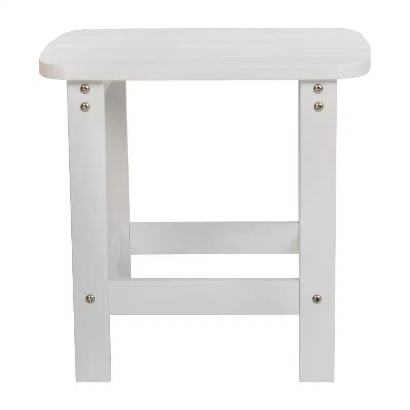 Flash Furniture Set of 2 Savannah All-Weather Poly Resin Wood Adirondack Rocking Chairs with Side Table