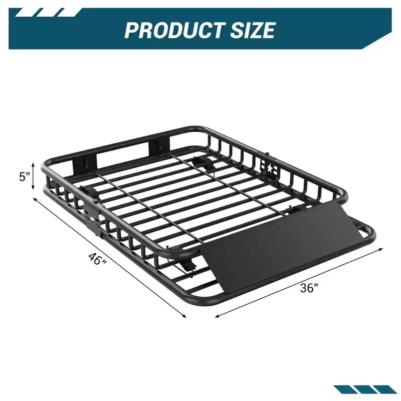 Universal Roof Rack Basket  Rooftop Cargo Carrier with Extension, Black, for SUV, 250 lbs Capacity