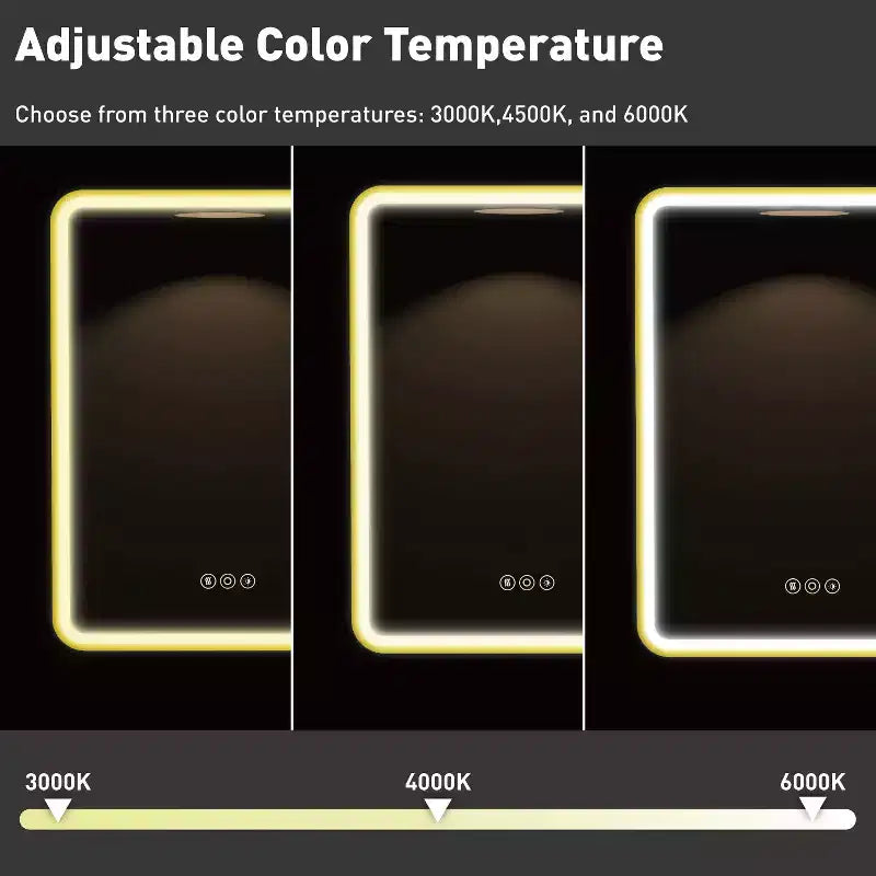 Black / White / Gold LED Medicine Cabinet, Single Door, Left or Right Hinge, Recessed or Wall-Mounted