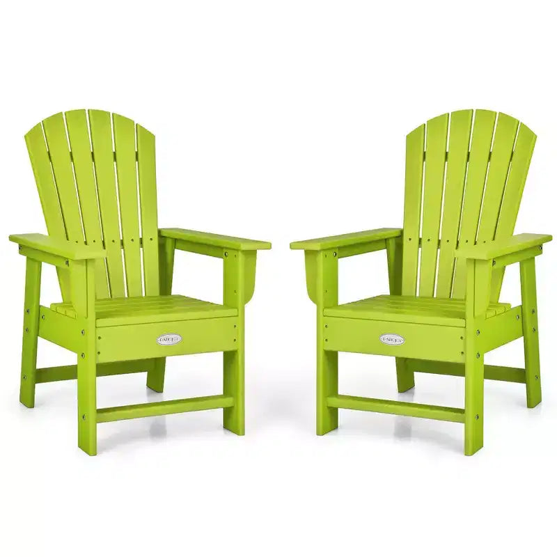 Costway Set of 2 Kids Patio Adirondack Chair Armchair Weather Resistance Outdoor Chair